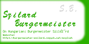 szilard burgermeister business card